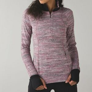 Lululemon Runderful 1/2 ZipSpace Dye Camo Berry Rumble Multi / Black Size 2